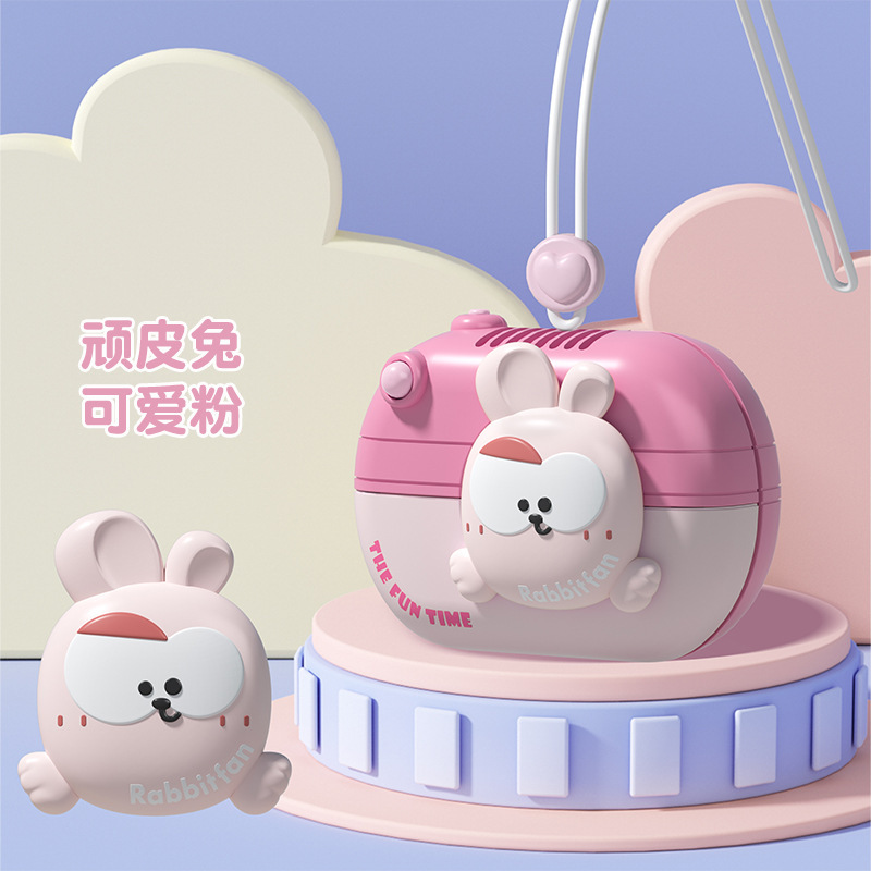 超かわいいカメラ首吊りミニファン安全な葉のない柔らかいストラップ子供の屋外クールファッションギフト卸売|undefined