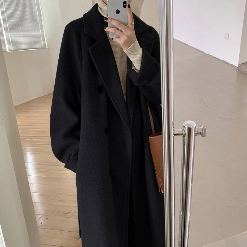 毛呢大衣女2025春装新款小个子中长款赫本风高级感呢子大衣外套-阿里巴巴