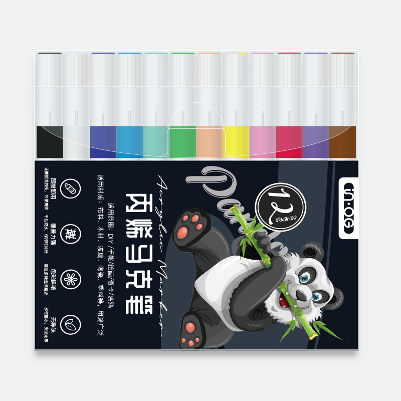 Marcador de acrílico al por mayor de graffiti pintado a mano de acrílico pluma impermeable traje de marcador de estudiante de tinta de secado rápido