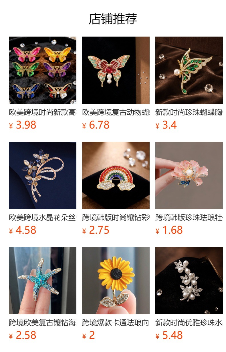 European and American Cross-Border Rhinestone-Encrusted Simulated Butterfly Enamel Elegant and Exquisite Light Luxury High-End Decorative Brooch Accessories