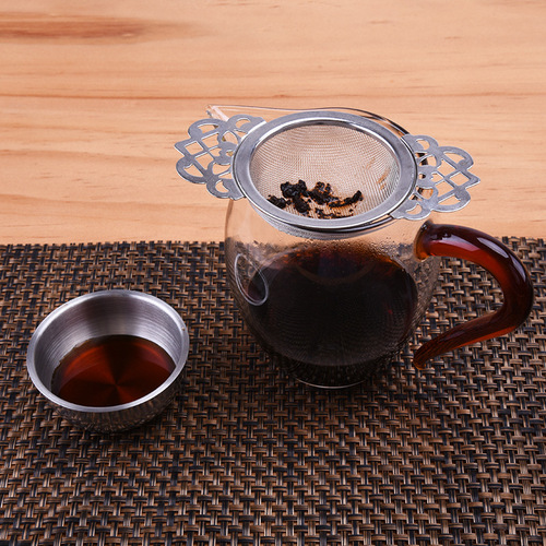 Cross-border 304 stainless steel tea strainer, lace tea separator, tea filter, high-end tea brewer