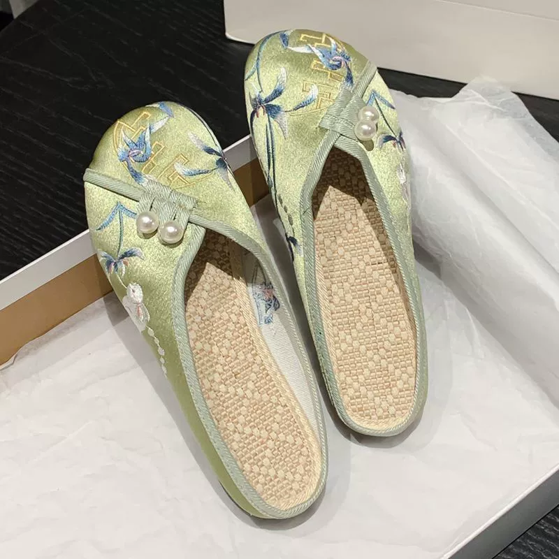 Ethnic slippers, retro cheongsam, Hanfu, ethnic style, soft sole, Chinese style
