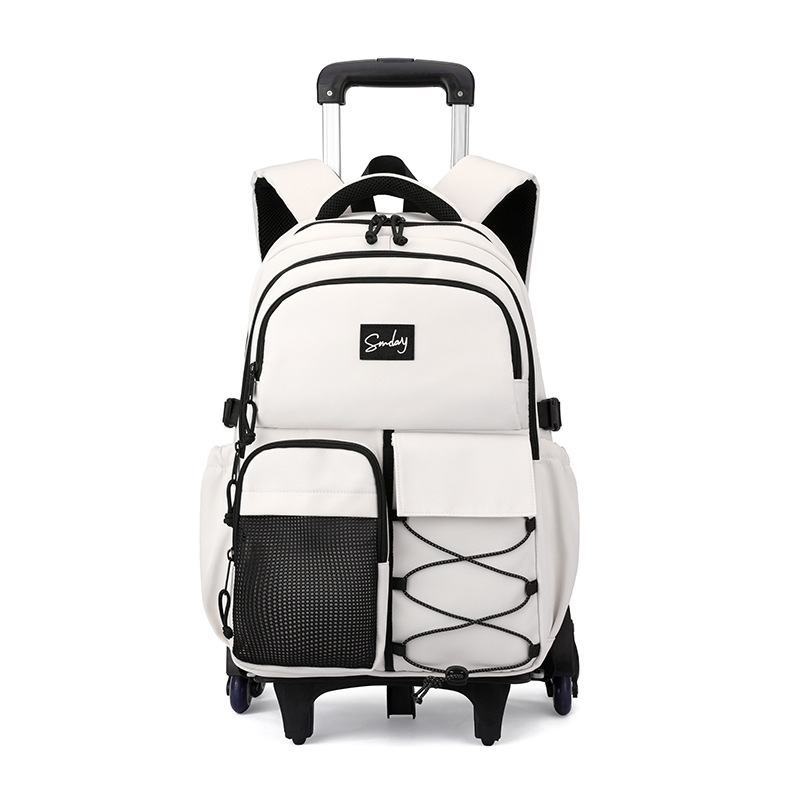 Mochila de tracción para niños de peces naturales, estudiantes de primaria de grado 3 - 6 pueden escalar escaleras, moda de alta capacidad, bolsas de tracción de escuela secundaria