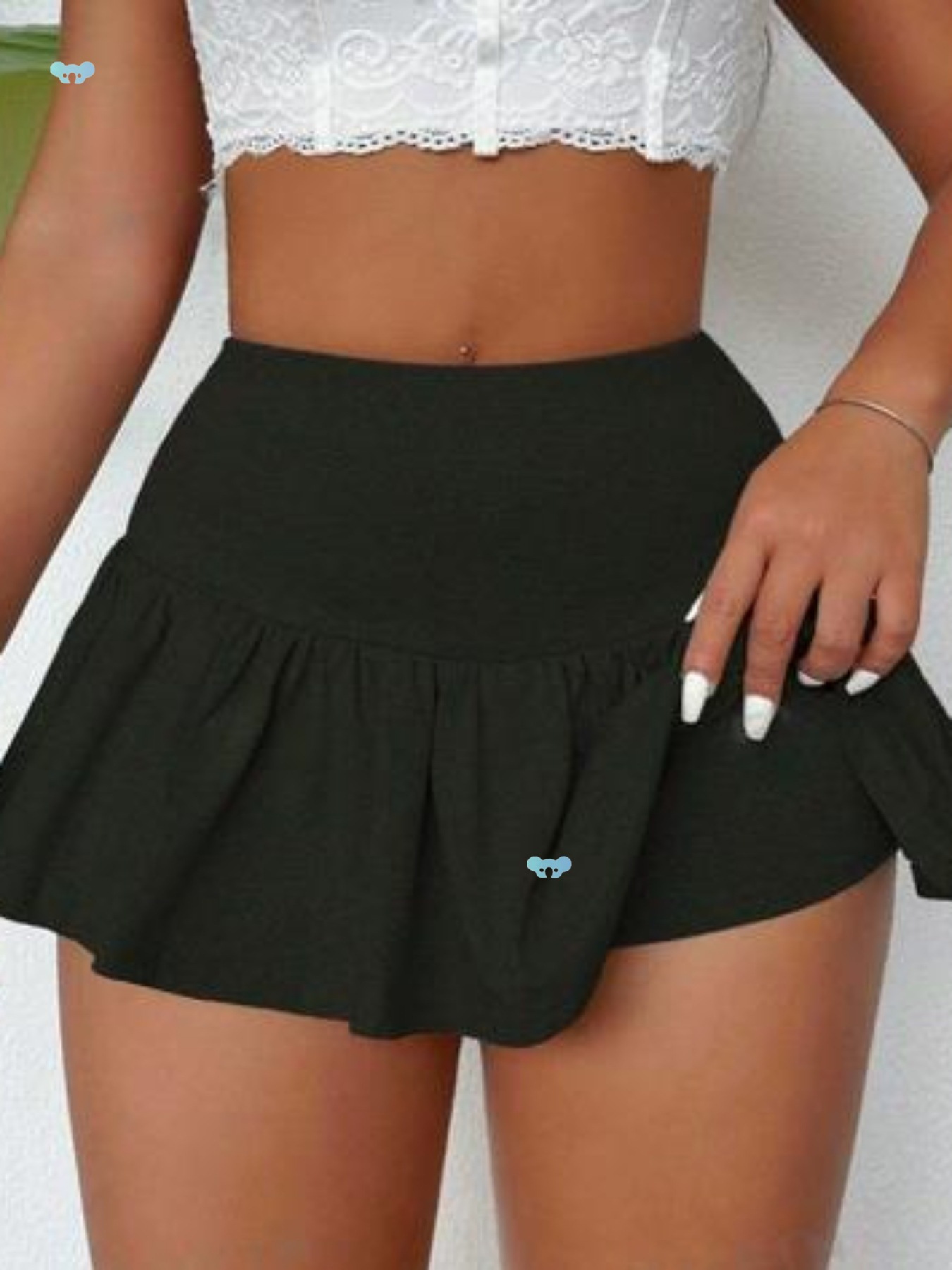 Women Pleated Yoga Skirts Solid Color A line High Waistcross border