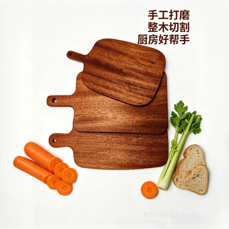 Cross-Border Ebony Wood Cutting Board, Solid Wood Pizza Board, Wooden Platter for Western Food, Chopping Board with Handle, Kitchen Household Cutting Board Cross-Border Ebony Wood Cutting Board, Solid Wood Pizza Board, Wooden Platter for Western Food, Chopping Board with Handle, Kitchen Household Cutting Board
