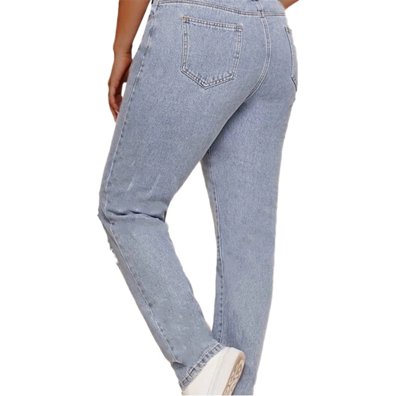 DZT004 # Nueva Europa y América transfronteriza Amazon eBay AliExpress deseo más tamaño de las mujeres pantalones de mezclilla rasgados