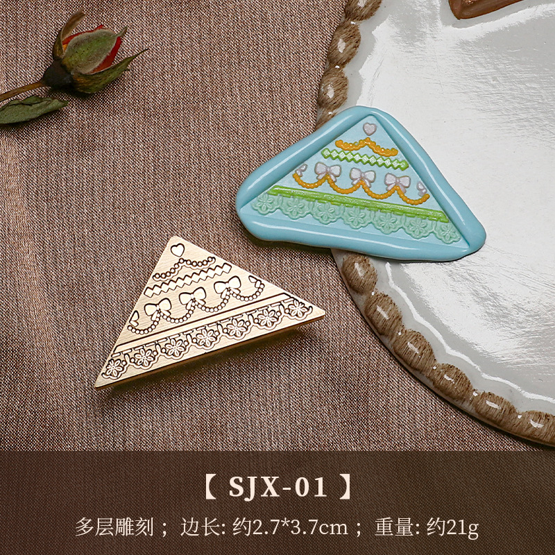 Fábrica directa fuego pintura sello cobre cabeza triángulo fuego pintura cera vintage Rosa tallada sellado cera mano cuenta regalo