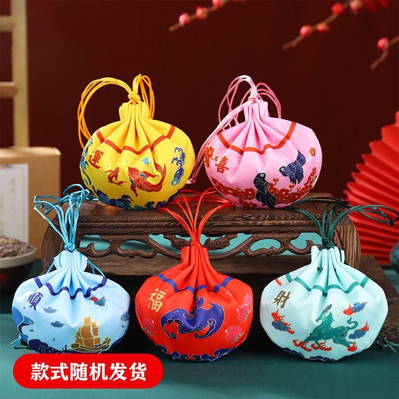 Guofeng saco Hanfu accesorios de la corte cuerdas largas bordas colgar bolsas de estilo antiguo colgantes de automóviles bolsas vacías al por mayor brocade