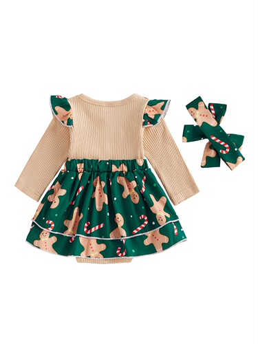 Baby Girls 2pcs Christmas Outfits Long Sleeve/Gingerbr