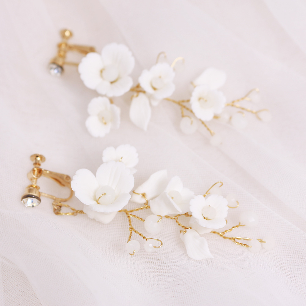 Title 5, Orecchini da sposa fatti a mano in ceramica con...