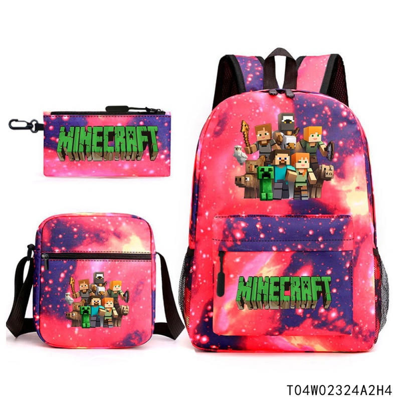 Minecraft マインクラフト 小中学生 ランドセル 子供用リュック バックパック ショルダーバッグ ペンシルバッグ 3点セット|undefined
