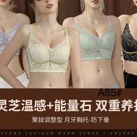A85#轻奢调整五排扣34-40中厚B杯灵芝温感杯集中聚拢高侧收内衣批