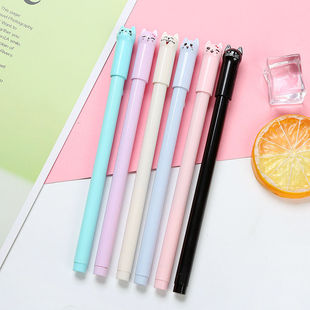 Creative cartoon cute tail-swinging Meow Cat gel pen black water pen signature pen student stationery gel pen wholesale