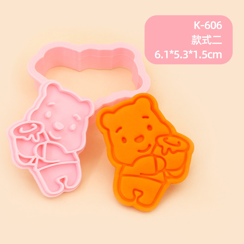 Molde para Galletas de Winnie the Pooh, Molde para Hornear de Fondant con Diseño 3D de Dibujos Animados, Molde para Decoración de Pasteles para Hacer en Casa