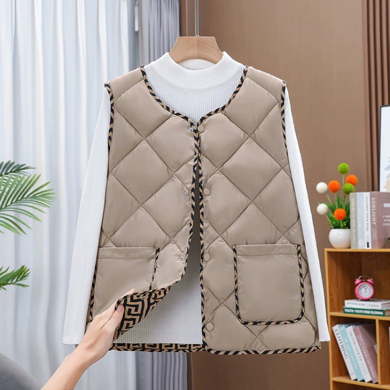 Осенний и зимний новый тонкий и короткий шелковый жилет без рукавов