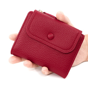 Simple Wallet Women's Japanese Style Small Wallet Multi-function PU Litchi Pattern Coin Wallet Wallet Student Coin Bag