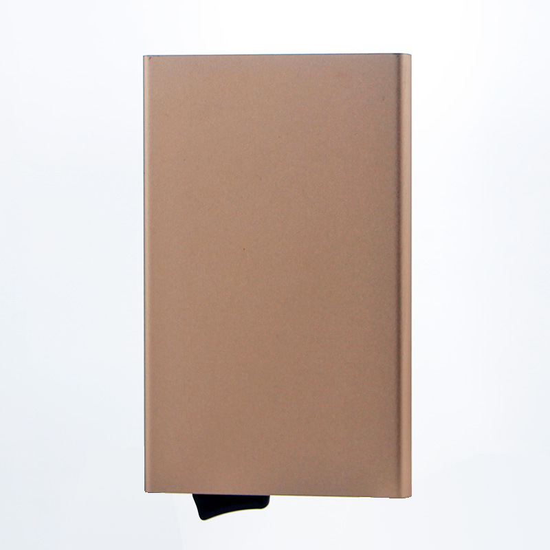 Tarjetero RFID de aluminio antirrobo para hombres, diseño minimalista de alta calidad