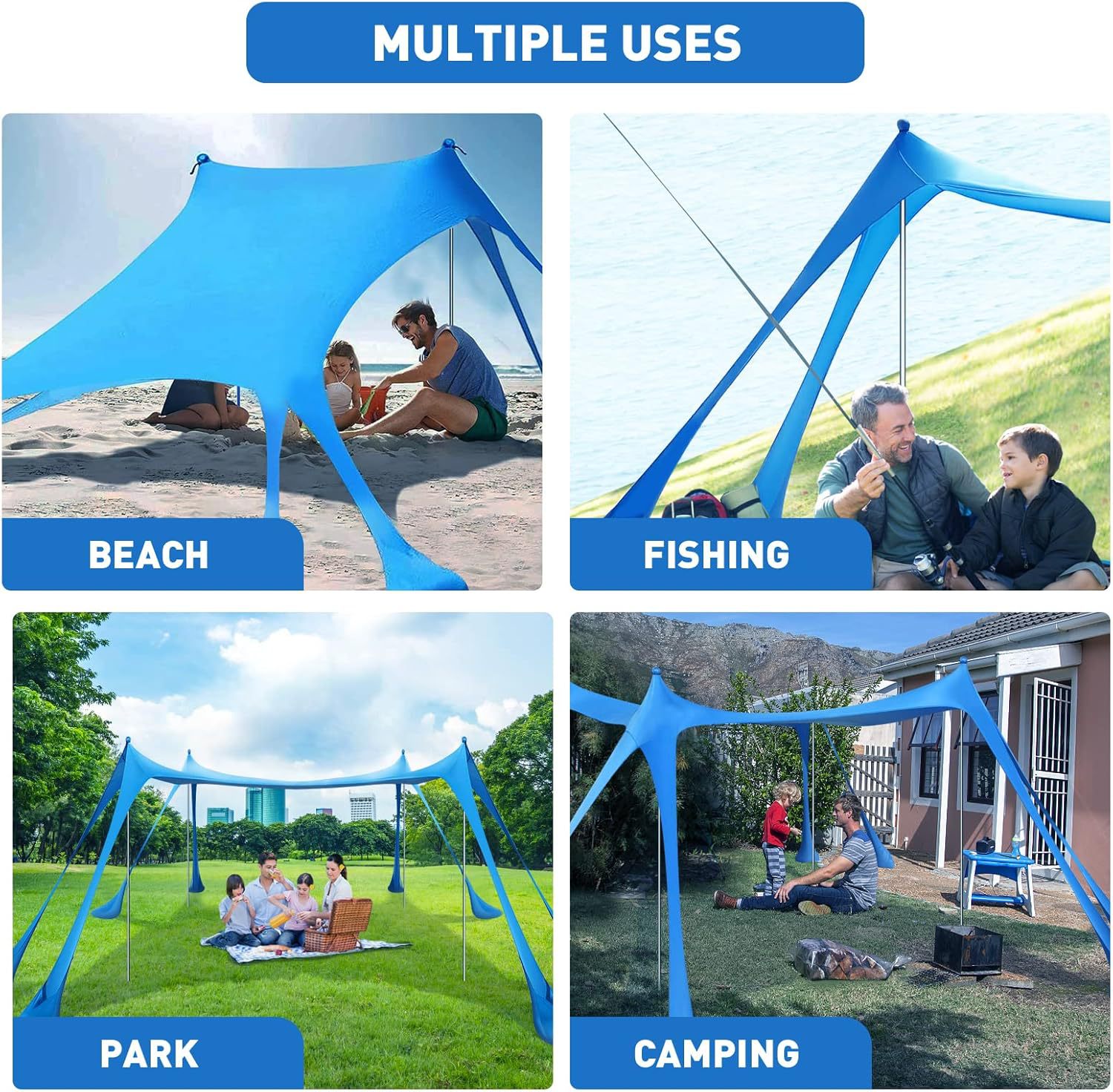 Lycra Canopy Outdoor Portable Octagonal Beach Tent Amazon Best-Selling Anti-Uv One-Piece Sunshade Canopy