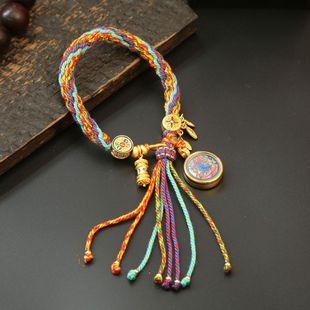 Eight Patron saint Thangka Bracelet Xizang Decorations Women's Bracelet Hand-woven National Fashion Bracelet Colorful Rope