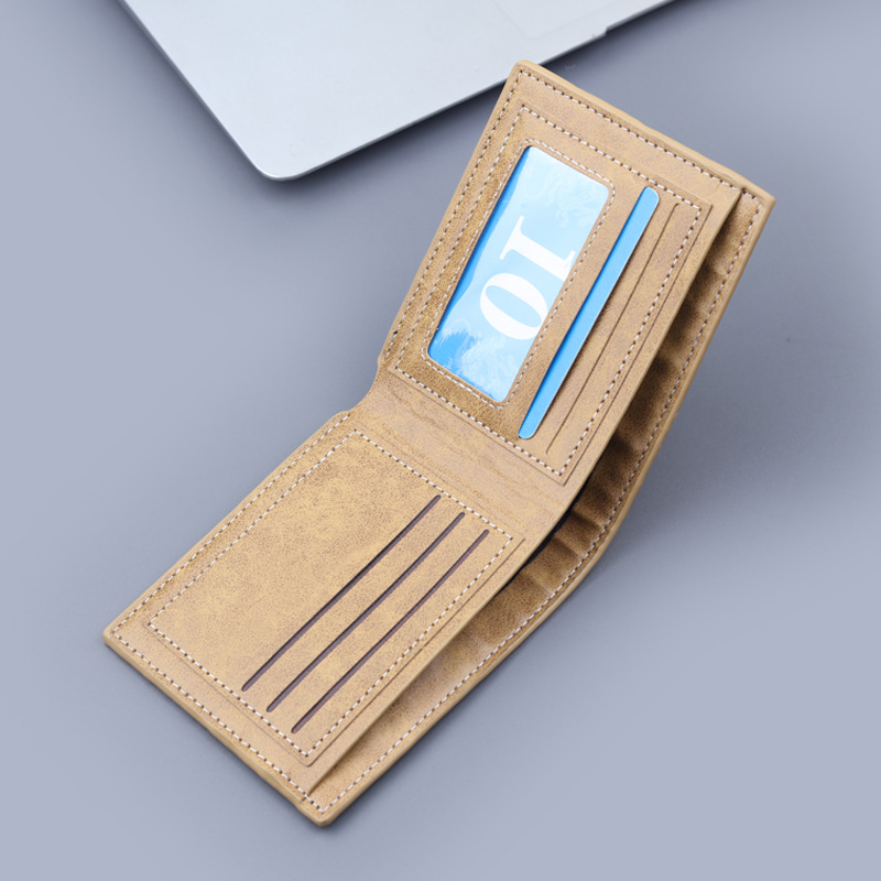 Canvas cartera de hombre bolsa de tarjetas de hombre bolsa de tela suave cartera de hombre corta fábrica de cartera de hombre denim spot