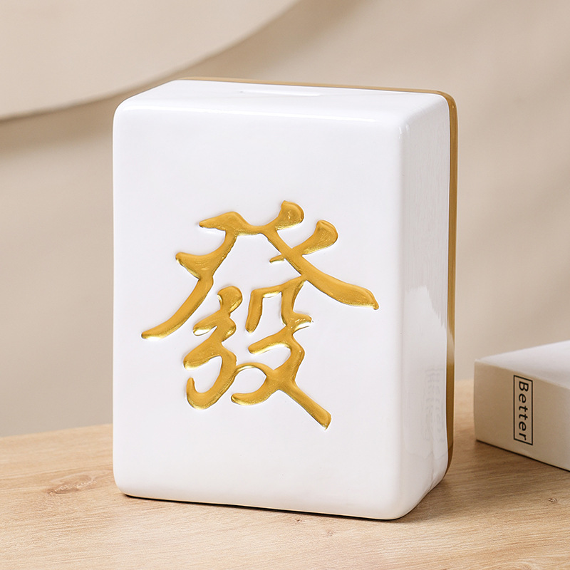 Decoraciones de cerámica para ganar dinero, joyas para atraer dinero, mahjong, escritorio de sala de estar para ganar dinero, decoraciones para el hogar
