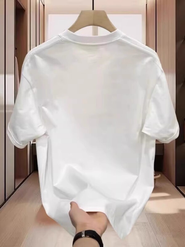 夏厚手の220g純綿半袖Tシャツボーイズファッションクリエイティブプリントラウンドネック半袖多用途Tシャツトップ|undefined