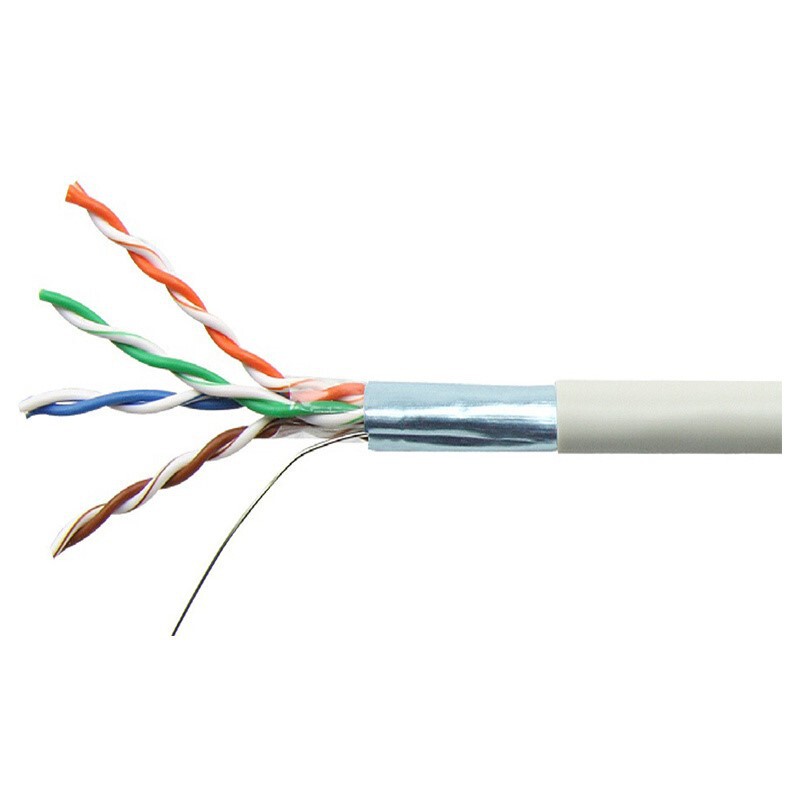 Factory Customized Cat5E Ftp Aluminum Foil Shielded Network Cable/Ethernet Cable, Category 5E Twisted Pair Cable, Customizable
