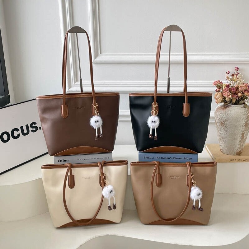 Cross-border large-capacity women's bag 2026 new versatile fashion shoulder trendy commuter retro casual tote bag