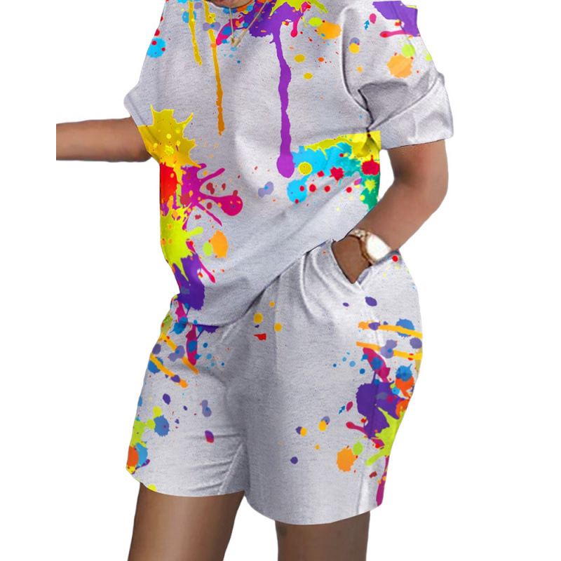 새로운 색상! 회색 배경에 컬러 스플래시 잉크 인쇄