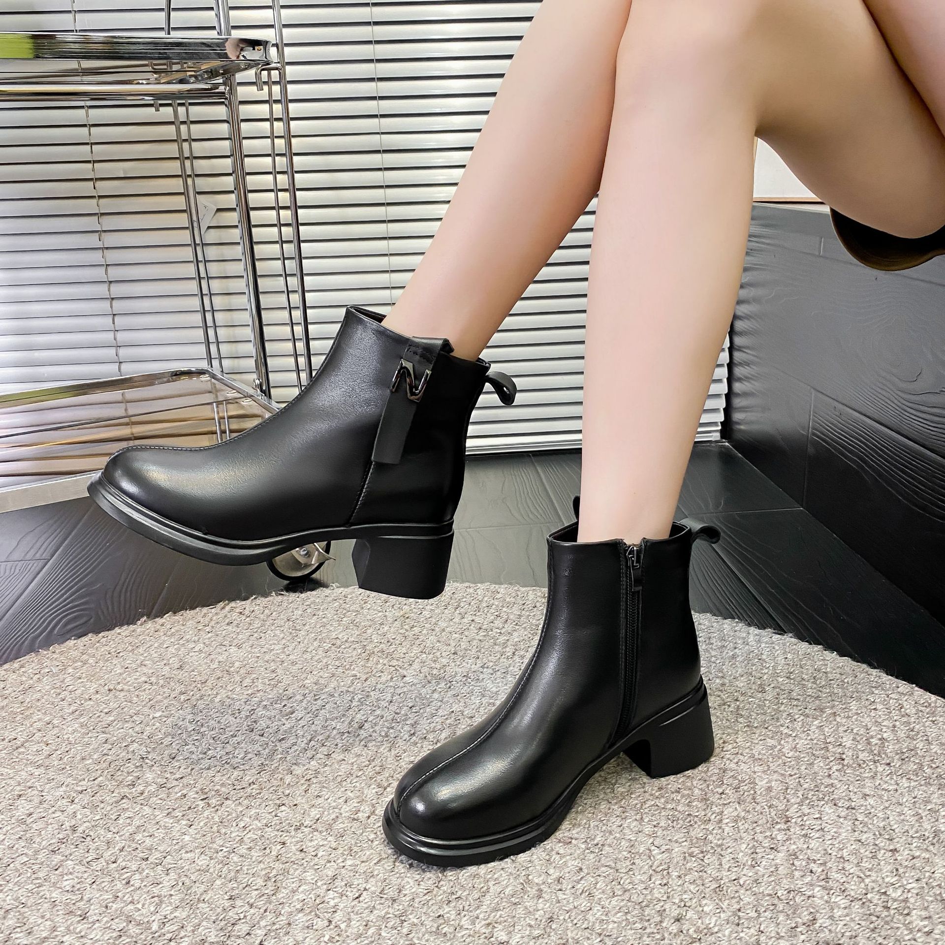 블랙 싱글 안감