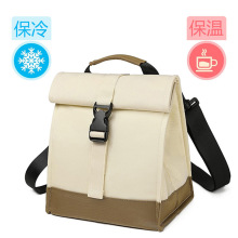 跨境BSCI工厂午餐保温包 手卷式冰包可折叠保温袋手提便当包便携