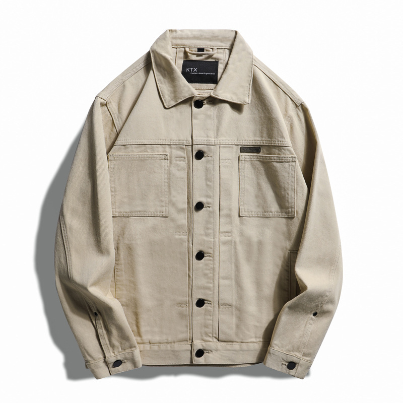 Herrenbekleidung: Angebot an High-Street-Jeansjacken für Männer, trendige Freizeitjacken, lockere und schöne Oberteile im neuen Frühlings- und Herbststil_voghion.com