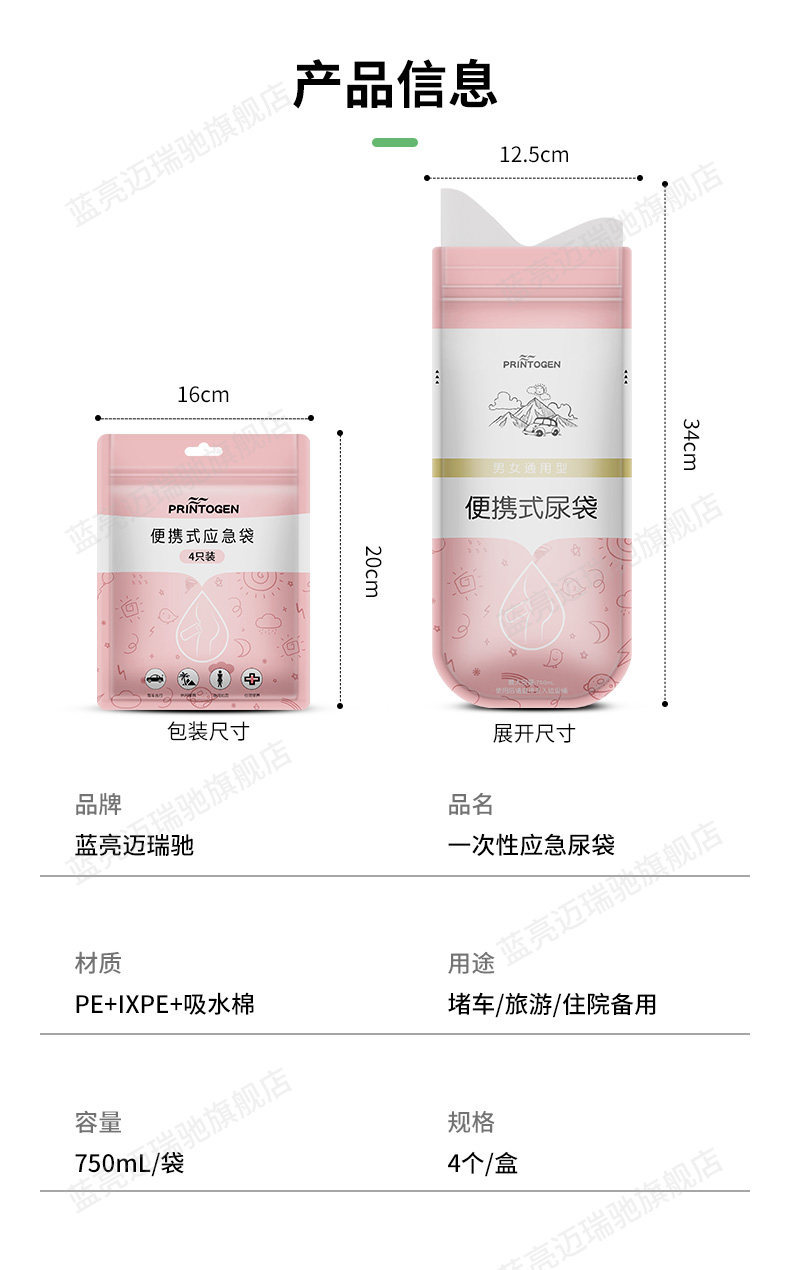 Emergency Urine Bag, Disposable Female Car Emergency Toilet, Convenient Gadget, Portable Car Urinal for Women, Standing Urinal for Women