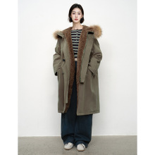 『曼城旧事二代』全羊毛内胆+袖子 超大貉子毛领派克服长款大衣保