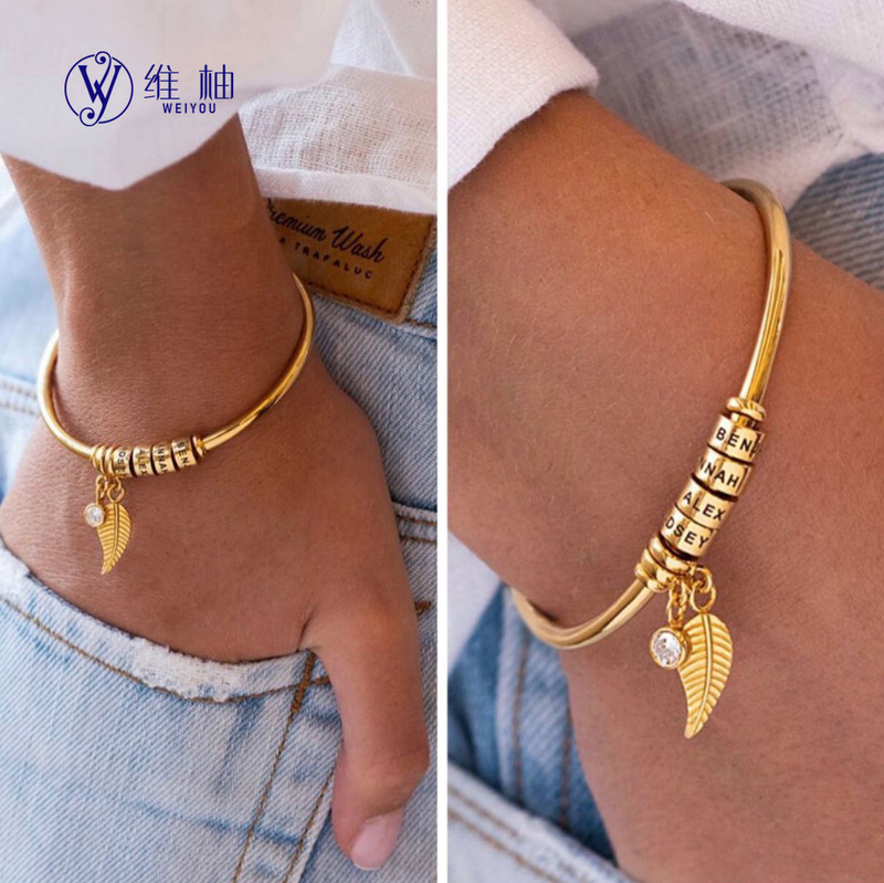 12 Color Birthstone Open Bracelet Personalized Engraved Cbirthstonebracelet Zodiac Stone Bracelet