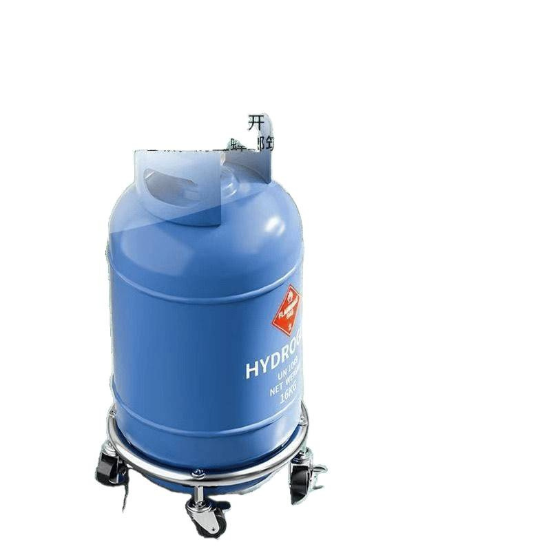 Base de tanque de gas doméstico de gas de freno portador móvil de rueda universal gas licuado de cocina estante de almacenamiento bandeja de soporte