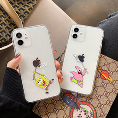 Cute Spongebob suitable for 12 creative Apple 13 promax mobile phone case iPhone 11 protective cover 14 full package
