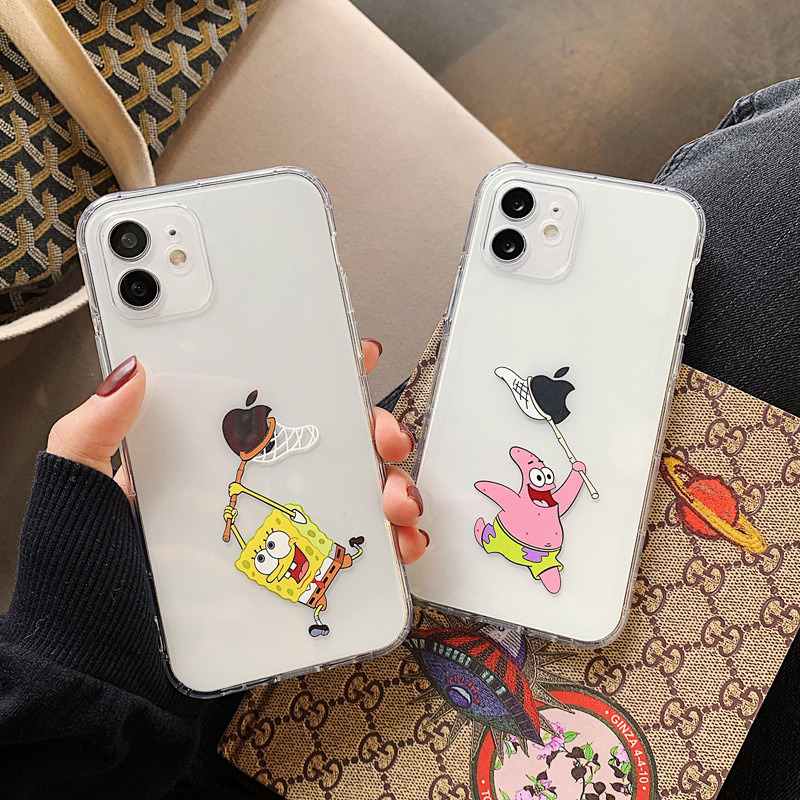 Cute Spongebob 12 Creative Apple 13Promax Mobile Phone Case iPhone 11 Protective Case 14 All-inclusive