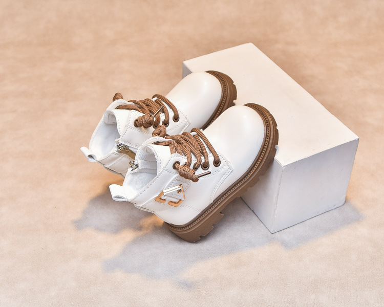 Scarpe da bambino Martin 2024 autunno e inverno nuove corte in stile britannico per ragazzi stivali singoli in pelle_voghion.com