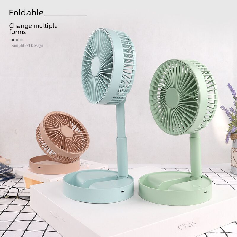 Cross-border mini folding retractable fan portable USB charging fan desk fan silent small fan