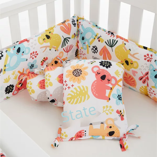 Foreign trade export crib baby soft bag anti-knock US Amazon children's bed bag 4-piece cross-border distribution