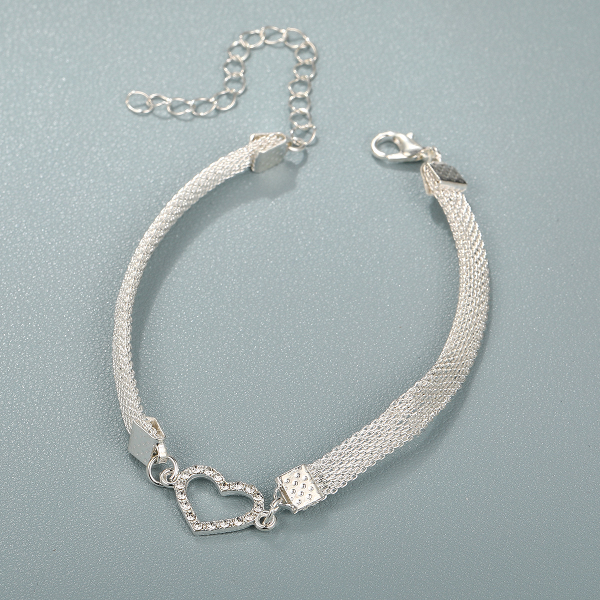 Bracciale farfalla con diamanti e cuore in argento donna_voghion.com