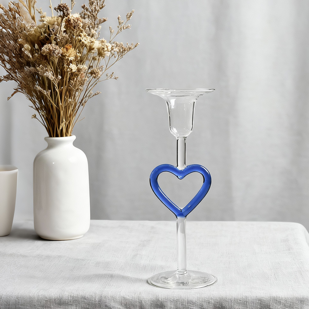 Piés altos europeos amor candelabro decoración para el hogar accesorios de boda romántica cena a la luz de velas accesorios de candelabro de color