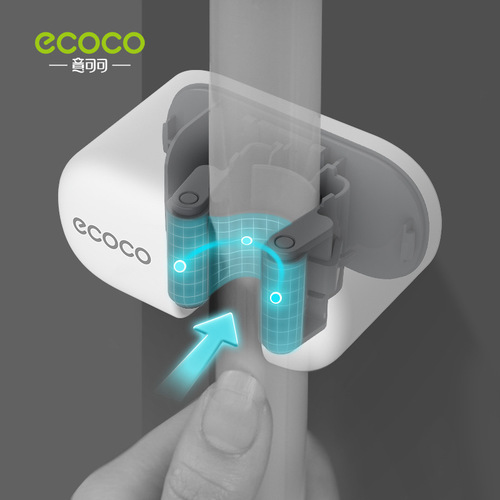 Mop hook hanger free of punching wall-mounted bathroom mop storage rack adhesive strong fixed buckle broom clip