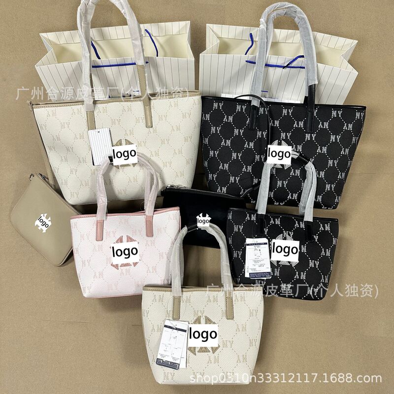 Korean M B new tote bag, fashionable NY letter print, small basket bag, brick-patterned monogram print, handbag, shoulder bag, for women Korean M B new tote bag, fashionable NY letter print, small basket bag, brick-patterned monogram print, handbag, shoulder bag, for women