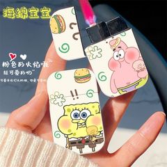 【一件代發】海綿寶寶充氣打火機粉色火焰可愛卡通童年女款創意可