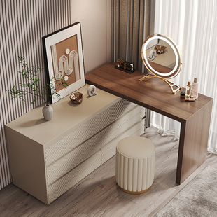 Solid Wood Ecological Board Simple Modern Cupboard Dresser Integrated Master Bedroom Tv Cabinet Desk High-End Makeup Table