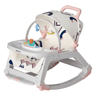 Multi-functional rocking chair can sit and lie to coax baby artifact early education Music baby comfort chair rocking car cradle sleeping basket