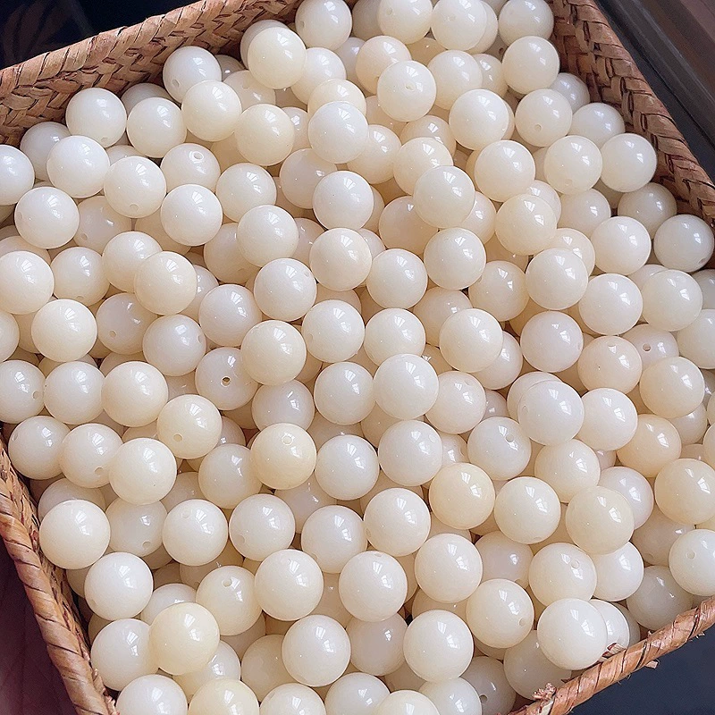 Оптовая продажа натуральных белых нефритовых бусин Бодхи оптом выветренные старые круглые бусины ручная нить вокруг пальца мягкие бусины Будды играть