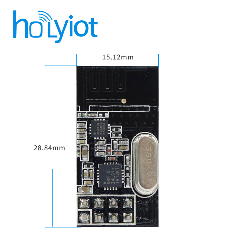 nRF24L01+PA+LNA无线数传射频模块PCB天线远距离300米小体积插针